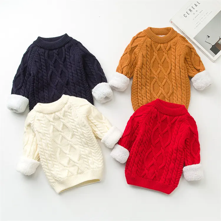Kinder Mädchen Pullover Trikot Roll kragen pullover feste Wolle warme neueste Pullover Designs für Mädchen