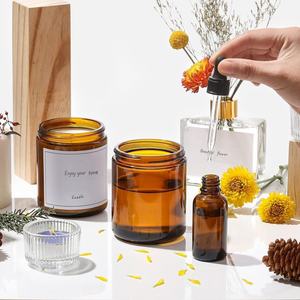 Geniş ağız aromaterapi düz taraflı balmumu mumluk mum kavanoz cam kavanoz zihinsel kapaklı