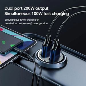 アルミニウム電気自動車充電器急速充電器PDタイプc100WデュアルUSBQC3.0プルリングポータブルミニUSB自動車電話充電器アダプター - Product Image 4