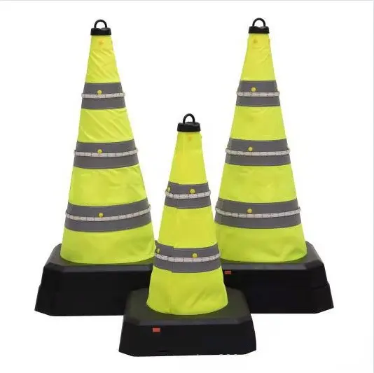 Barriere di sicurezza stradale Oxford PVC Abs cono di traffico luce a LED con coni pieghevoli telecomandati