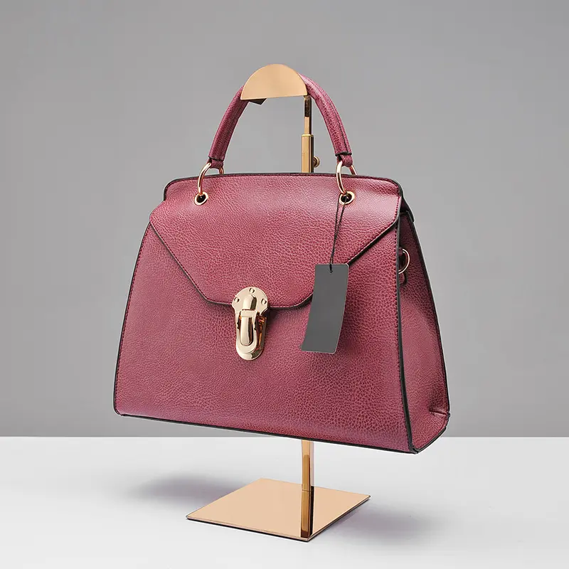 Sundo design personalizzato regolabile altezza oro rosa borsa borsa portabagagli in metallo sciarpe cravatta espositore per centro commerciale