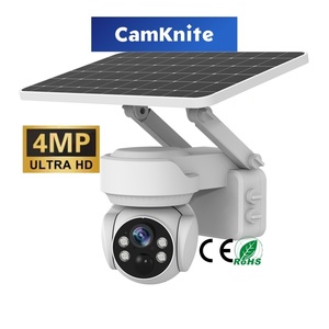 CamKnite4MPソーラーWiFiIPカメラ<span class=keywords><strong>PTZ</strong></span>、低電力およびモーション検出アラームワイヤレスネットワークIP65防水内蔵マイク