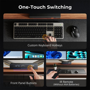 TESmart <strong>KVM</strong> <strong>Switch</strong> <strong>3</strong> Monitor 2 Computer 8K 2 In and <strong>3</strong> Out Support EDID Dynamic HDR 4 Port HDMI + DP Triple 4K144Hz <strong>KVM</strong> Switcher