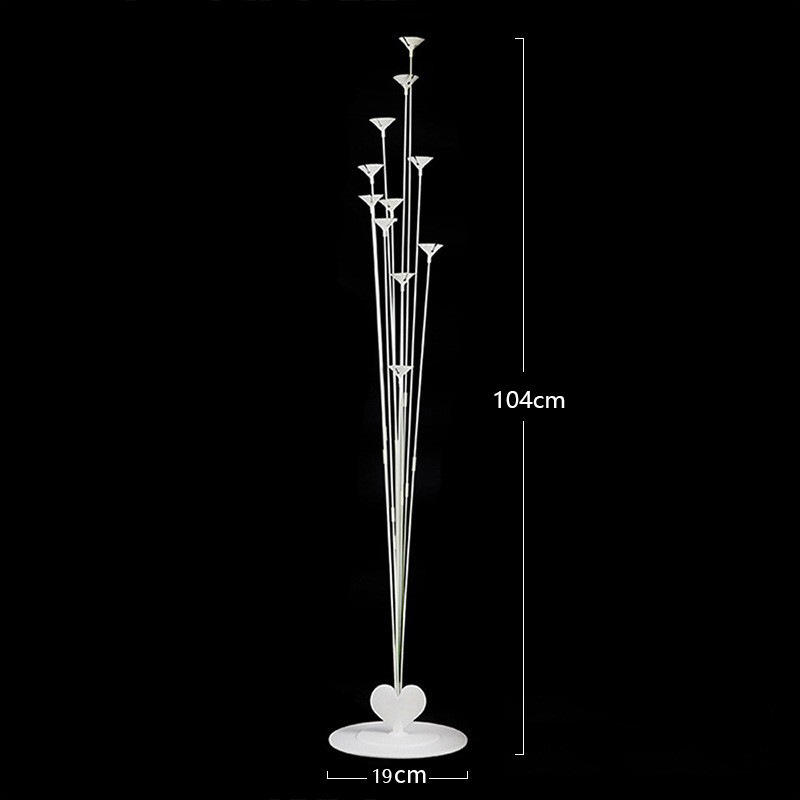 11 Balloon White Heart Stand (104cm 225g)New Material