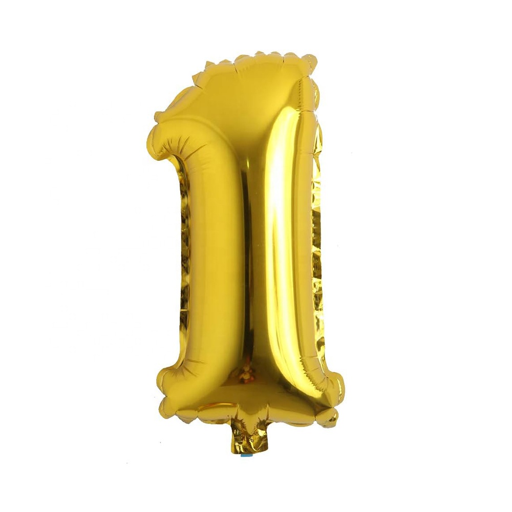 1 globo numérico dorado