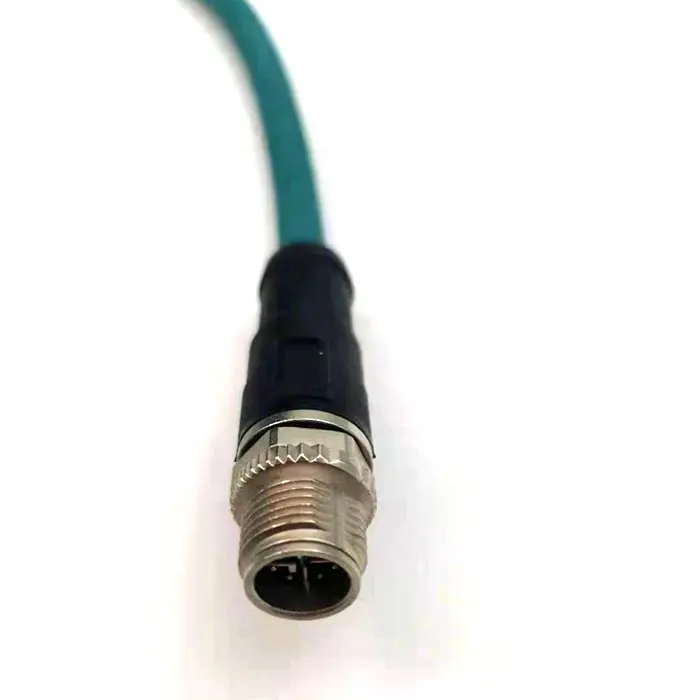 Custom M12 X-Coding Connector M12 8 Pin RJ45 with Cat 6A SFTP Shield 26AWG PVC Straight Cable 1M Length