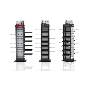 Tùy chỉnh tầng thường vụ đa chức năng 360 Xoay màn hình đứng kim loại tủ trưng bày với móc - Product Image 3