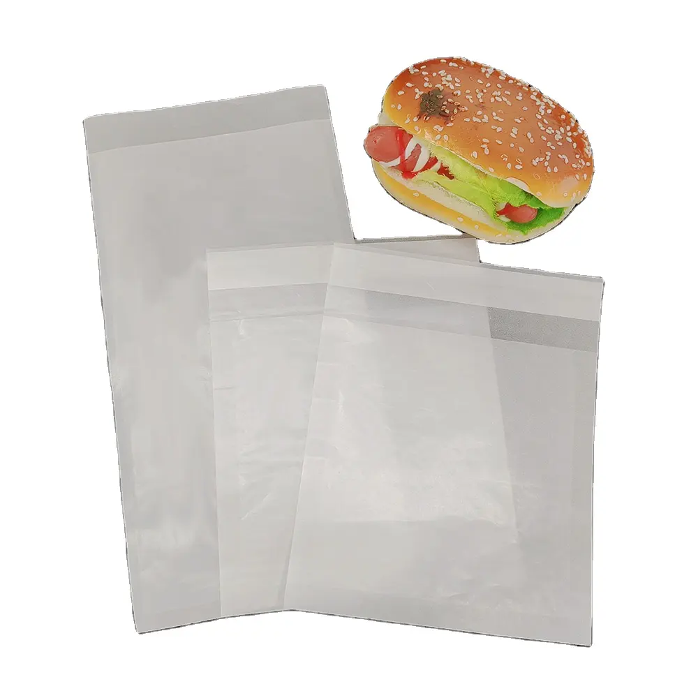 Sacchetti di Sandwich di carta cerata Glassine biodegradabile per uso alimentare grasso involucri di carta bianca per alimenti