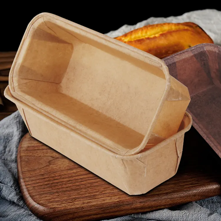 Molde de papel desechable para hornear Loft, panadería, pastelería, tazas rectangulares para magdalenas, molde para pan de papel de forma cuadrada