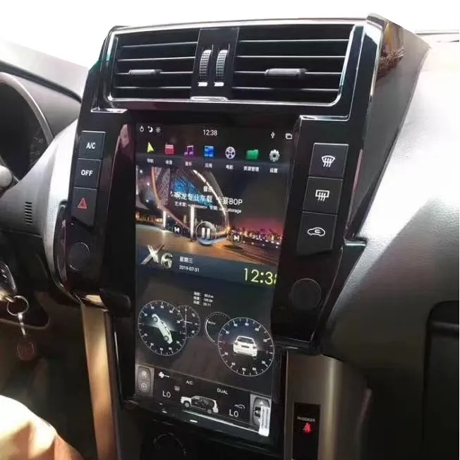 Autoradio Android 9, Navigation Gps, lecteur multimédia pour voiture Toyota Land Cruiser Prado 13.6, 150-2010, Style Tesla, 2013