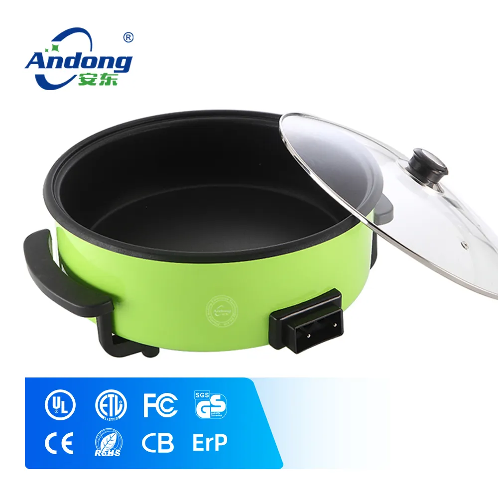 安東家庭用焦げ付き防止フライパン電気加熱鍋強化ガラス付き調理鍋