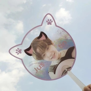 カスタムKPOPクリアピケットハンドファンK-popYourselfカスタム写真プリントハンドファンラウンドプラスチックファンピケット - Product Image 4