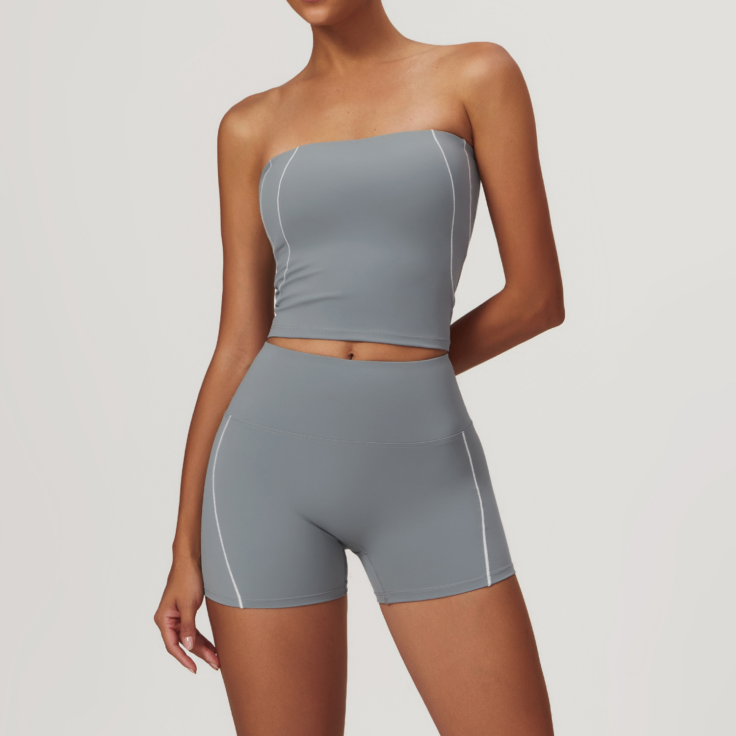 Tank top and shorts, iron gray