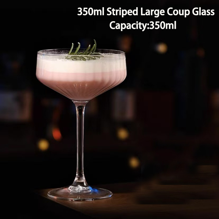 Tazza grande a righe trasparenti 350ml