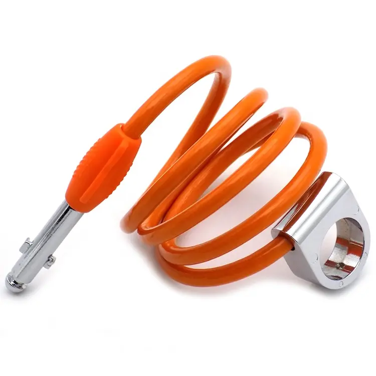 GuoFeng 6,0mm alambre de acero revestido naranja de seguridad de PVC Cable cordón bloqueo E-scooter de bloqueo para bicicleta