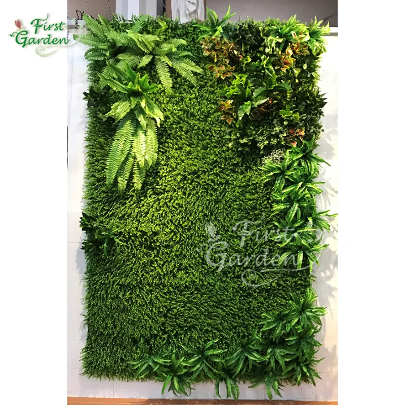 人工緑葉葉植物装飾草シダ壁パネル背景垂直ガーデンプラスチック