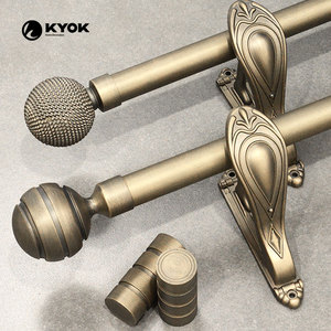 Kyok Thanh Treo Rèm Đơn Giản Cổ Điển Thanh Treo Đôi Thanh Treo Rèm Bằng Vàng Hồng Bằng Sắt - Product Image 2