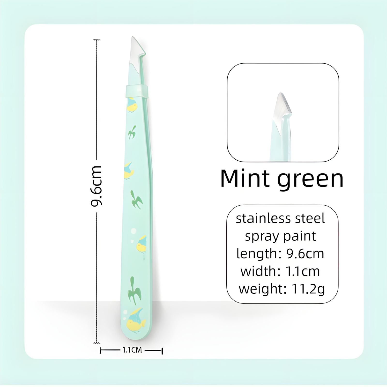 Mint Green Printed Printed Tip