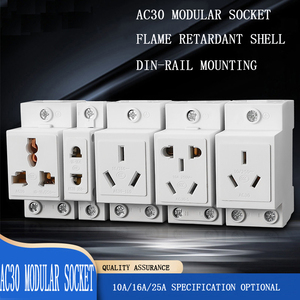 AC30 Multi-function Modular Socket Rail Type Distribution Box <strong>Plug</strong> Five Hole Four Hole Three <strong>Plug</strong> Two <strong>Plug</strong> Power Socket 10A/<strong>16A</strong> - Product Image 5