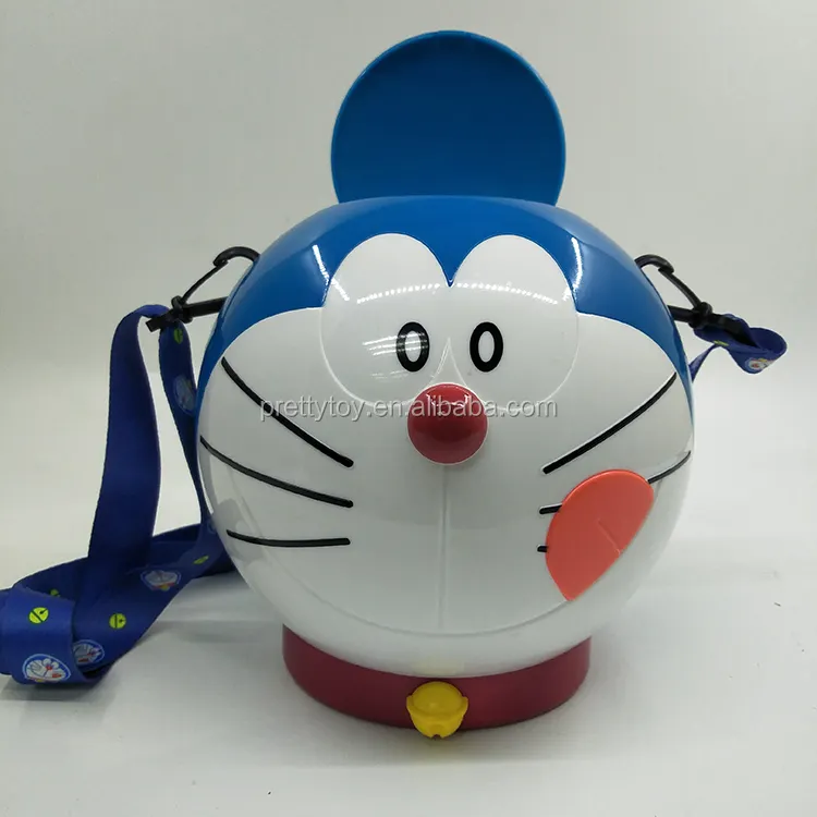 Nhà máy OEM Sản Xuất Doraemon Bỏng Ngô Thùng Hành Động con số Trẻ Em của Trở Lại Dây Đai Bỏng Ngô Thùng