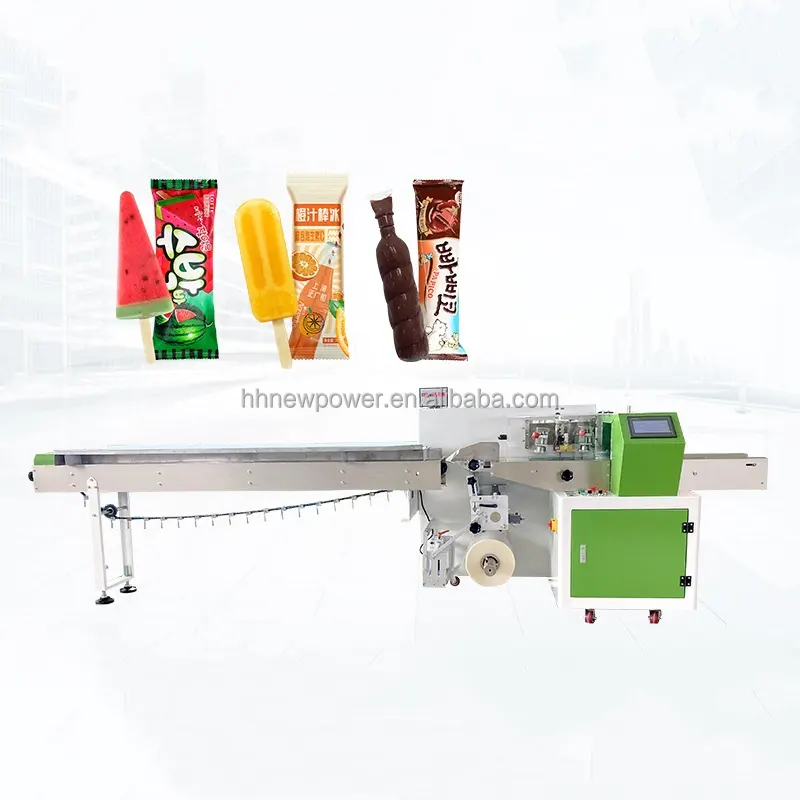 Máquina de embalagem horizontal de alta velocidade para pão, chocolate, doces, picolés, travesseiros, tipo máquina de embalagem