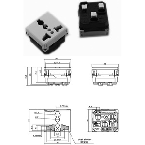 Universal 3p+e Multifunction <strong>Socket</strong> Module with Shutter Protection 10A Industrial Power &amp; Wall <strong>Socket</strong> for Floor Use - Product Image 2
