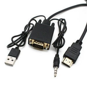 1.8M <strong>HDMI</strong> Male to VGA Adapter Cable Copper Convertor Adapte <strong>HDMI</strong> to VGA <strong>Output</strong> for Displays &amp; Projector Audio &amp; HDTV Application