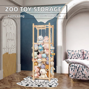 Bằng Gỗ Dễ Thương Zoo Đồ Chơi Lưu Trữ Và Tổ Chức Cho Trẻ Mới Biết Đi Phòng Phòng Chơi Và Phòng Ngủ Thú Nhồi Bông Lưu Trữ Và Tổ Chức - Product Image 2