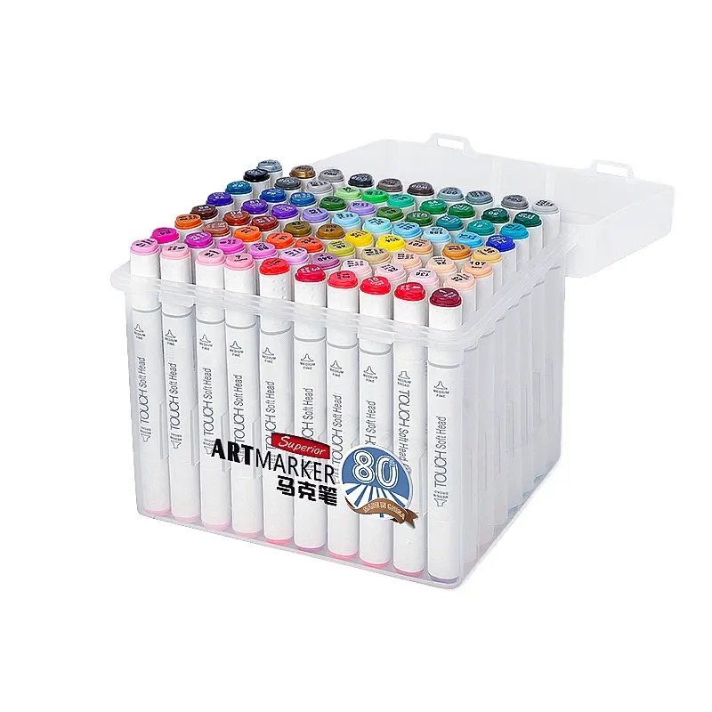Fabrik verkauf verschiedene weit verbreitete Großhandel Stift 216 Farben Dual Tips Marker Set