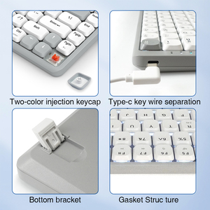 Factory Customized 84 Key Single Light Backlit Mechanical Gaming RGB Keyboard Hot Swappable Wired +2.4G + BT 3-mode Keyboard - Product Image 4