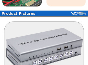 电话电脑鼠标的8端口USB2.0同步控制器KVM开关