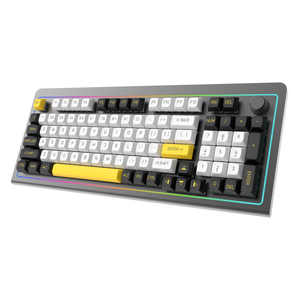 Teclado para juegos de aluminio 2,4 de 96 teclas BT/96% G/con perilla, interruptor verde lineal, Teclado mecánico RGB programable - Product Image 1