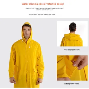 เสื้อโค้ท PVC ชิ้นเดียวกันน้ำขนาดใหญ่สำหรับเสื้อปอนโชเสื้อกันลมแบบขยายสำหรับใช้กลางแจ้งเสื้อกันฝนข้ามพรมแดนแบบหนา - Product Image 2