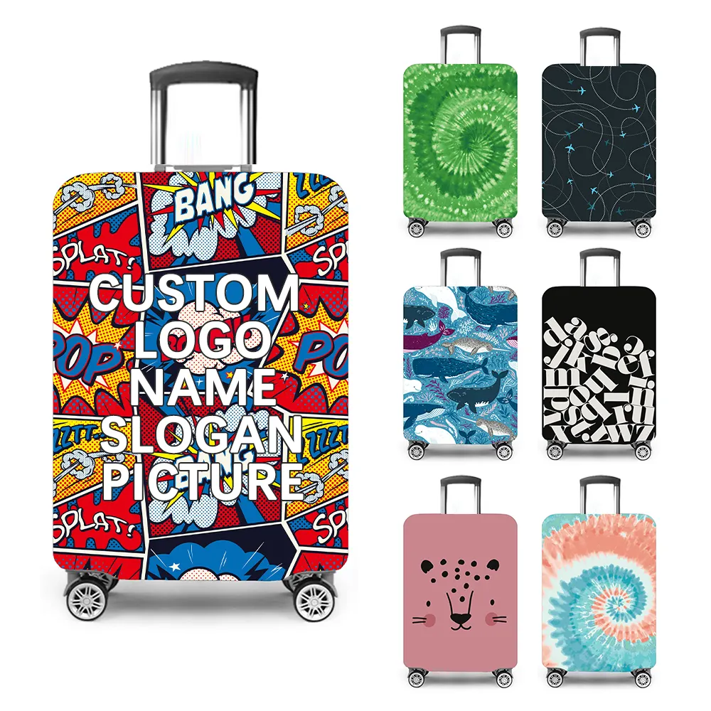 Sublimation rohlinge Stretchy Washable Spandex Elastic Travel Bag Koffer Gepäck abdeckung