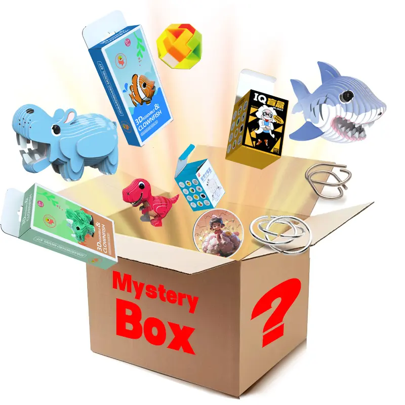 Atacado Mysterious Boxes papel papelão 3d animal puzzle Presentes Mysterious Boxes Blind Boxes Toy Presentes