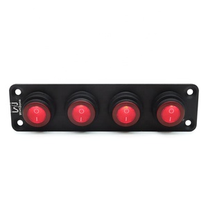 4 Gang su geçirmez yuvarlak Rocker anahtarı paneli 3 Pin 12V kapalı geçiş ışık anahtarı için otomobil araç römork kamyon RV tekne deniz - Product Image 3