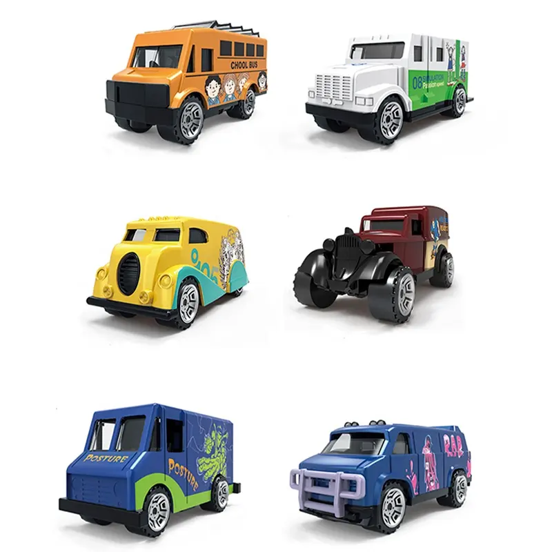 QS personnalisé imprimé enfants Mini taille métal Simulation Miniature voiture Collection coulissante moulé sous pression modèle véhicules jouets à vendre