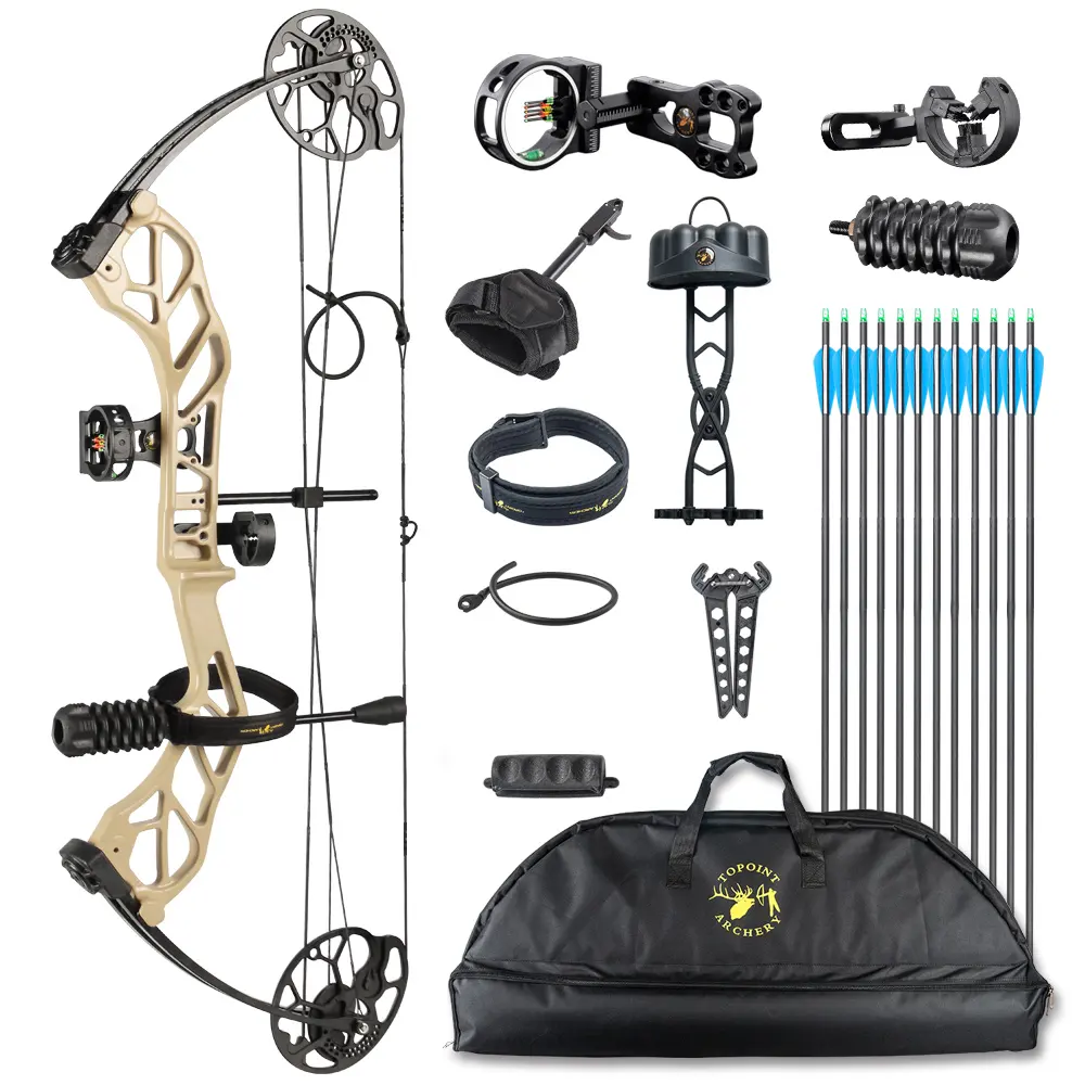 TOPOINT ARCHERY Starting 31 Beginner Compound Bow Hunting Bow And Arrow Package DL19-30" DW19-70lbs Archery Bow Kits OEM/ODM