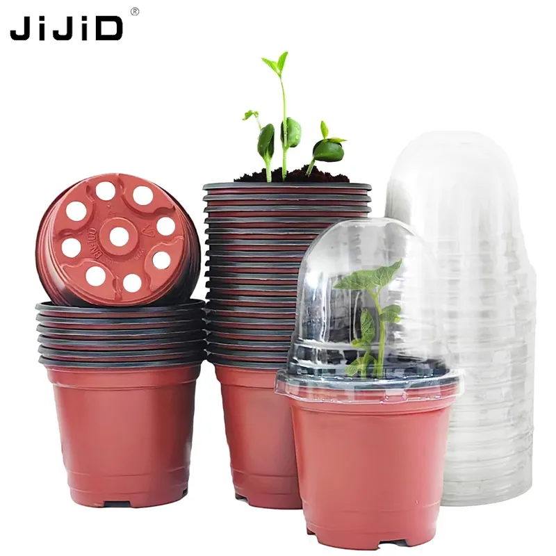 JiJiD chiaro vasi di piantina per vivaio con fori di drenaggio vasi per piante ad alta trasparenza durevoli vasi di avviamento per semi riutilizzabili