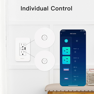 Tuya ปลั๊กไฟติดผนัง Wi-Fi 3ขาเอาท์พุต16A 10A ปลั๊กอัจฉริยะพร้อมรีโมทควบคุม Google Home Alexa - Product Image 2