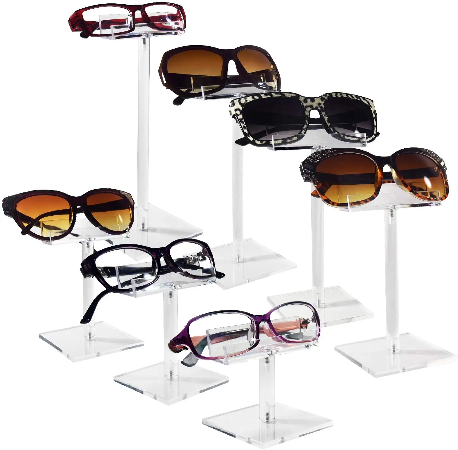 Armação de óculos para bancada, armação de óculos de acrílico com suporte de óculos
