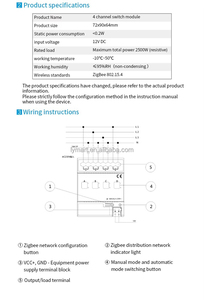 Tuya 16A Wifi <strong>Zigbee</strong> Smart Remote 4 Channel Wireless Home Switch with App <strong>Control</strong> Electronics Node Gang Way - Product Image 2