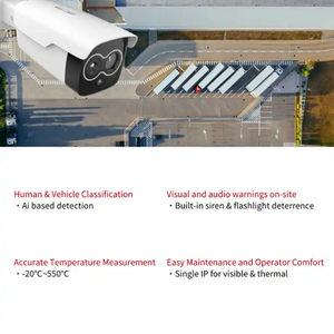 Cámara térmica IP de 5 megapíxeles para detección de humo/fuego cámara de red de espectro de medición de temperatura