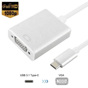 USB 3.1 Type C Type-C USB C Male to VGA Female Converter Adapter Cable for Macbook Pro Samsung Galaxy S9 Monitor Laptop
