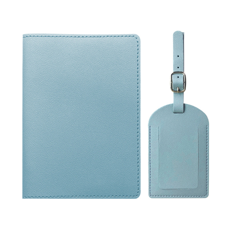 bleu clair (couverture de passeport + étiquette de bagage)