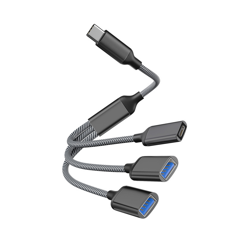 Type-c to USB 3-in-3 60W (Black)