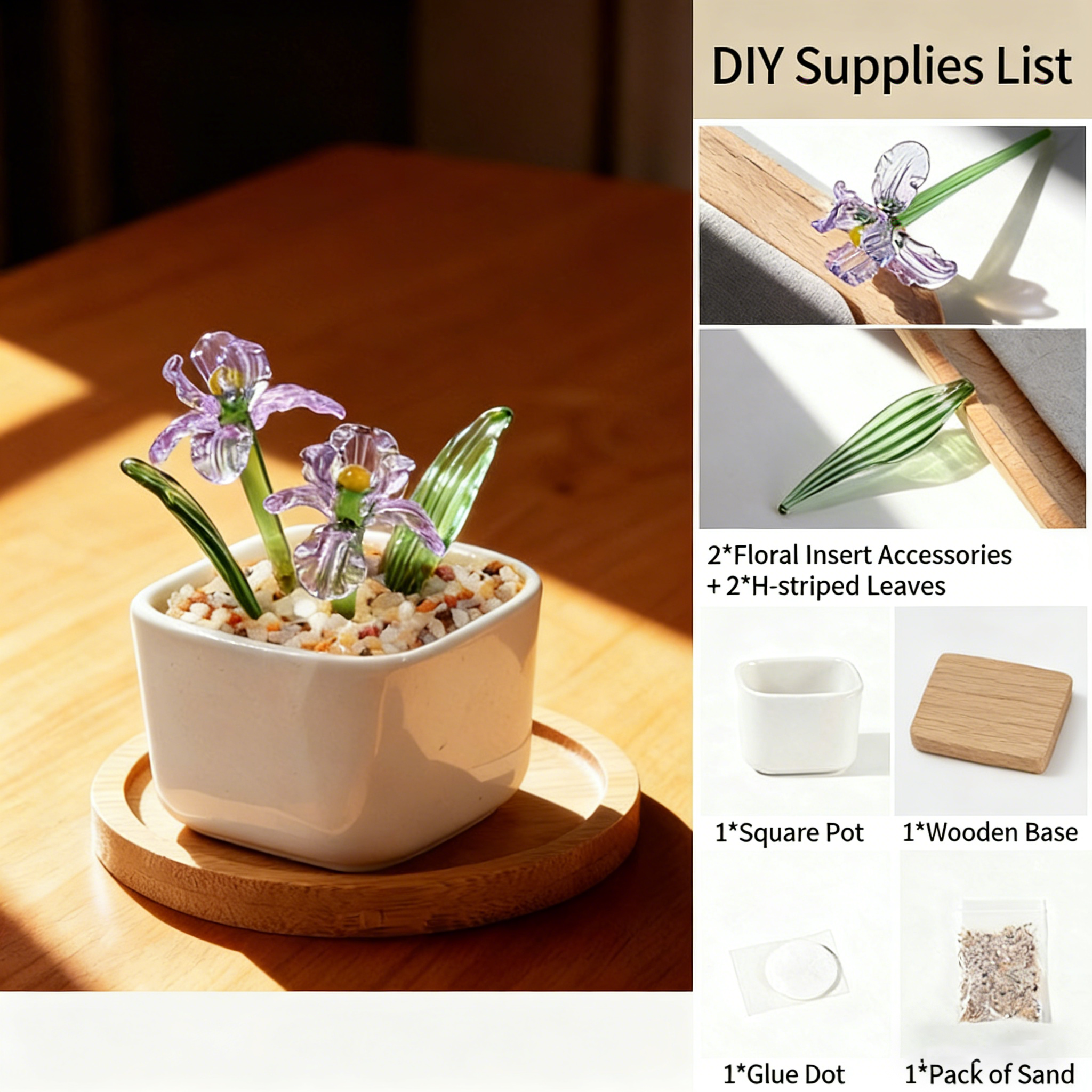 February purple iris potted diy-flower