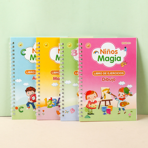İspanyolca 4 kitap sihirli yeniden kullanılabilir kaligrafi kitap okul öncesi çocuklar için uygulama yazma Copybook - Product Image 4