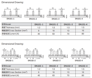 Copper <strong>Busbar</strong> System 1P 2P 3P 4P Needle Type Electrical <strong>Busbar</strong> Power Distribution Equipment Series <strong>Busbar</strong> - Product Image 5