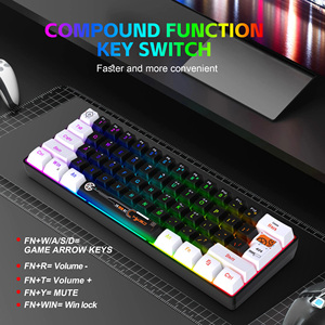 2025ใหม่คีย์บอร์ดเล่นเกมมินิ61คีย์ RGB backlit แบบมีสาย USB คีย์บอร์ดออกแบบตามหลักสรีรศาสตร์แบบพกพาได้พร้อมปุ่มเมมเบรนพิมพ์สไตล์เครื่อง - Product Image 4